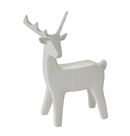 Minimalist White Reindeer Figurine