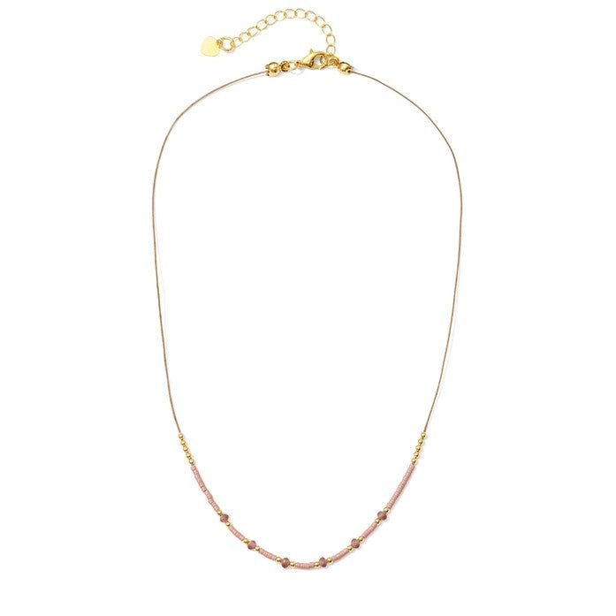 Miyuki Delica Beaded Cotton String Necklace (Pink) – Salty Home