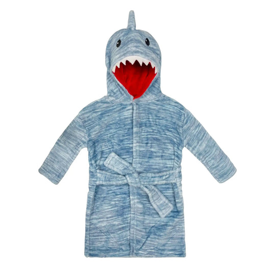 Shark Baby Bath Robe With Washcloths (Blue)