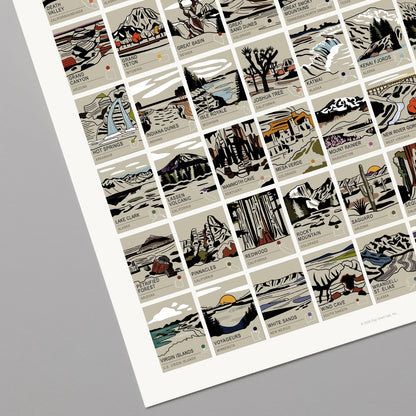 National Parks Scratch-Off Chart - 12" X 16" Poster Print