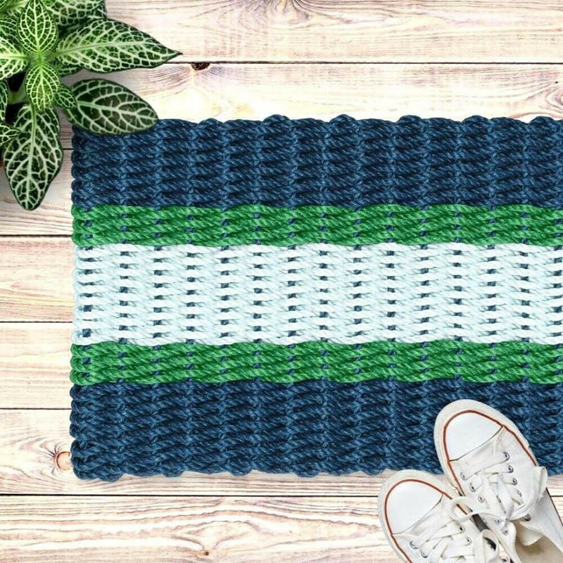 Navy, Green, & Seafoam Wicked Good Lobster Rope™ Doormat