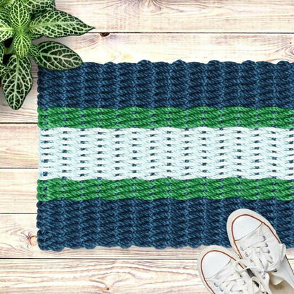 Navy, Green, & Seafoam Wicked Good Lobster Rope™ Doormat
