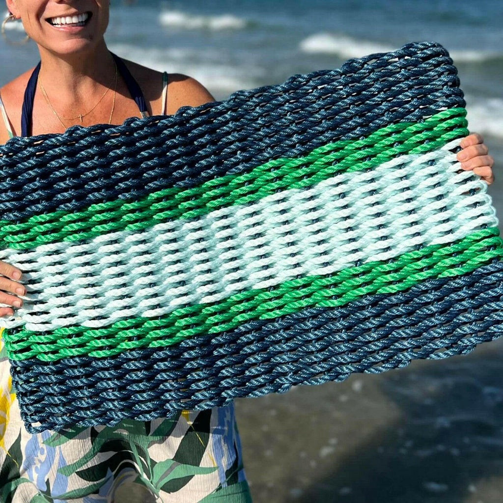 Navy, Green, & Seafoam Wicked Good Lobster Rope™ Doormat