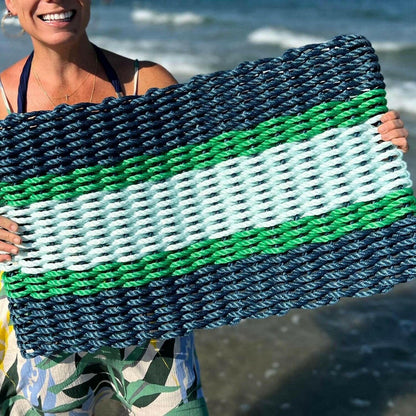 Navy, Green, & Seafoam Wicked Good Lobster Rope™ Doormat