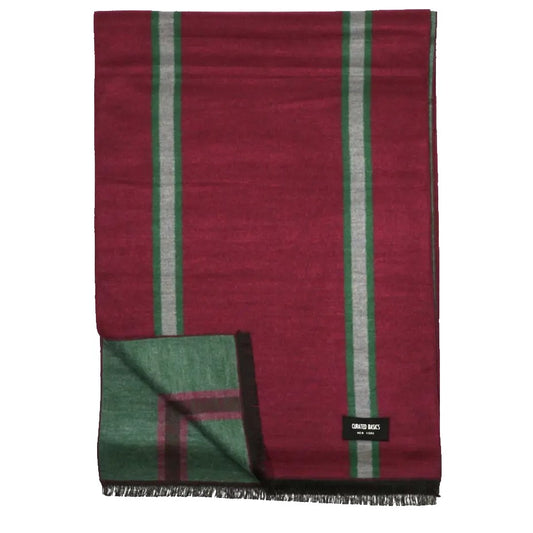Oxblood Stripes Brushed Silk Scarf