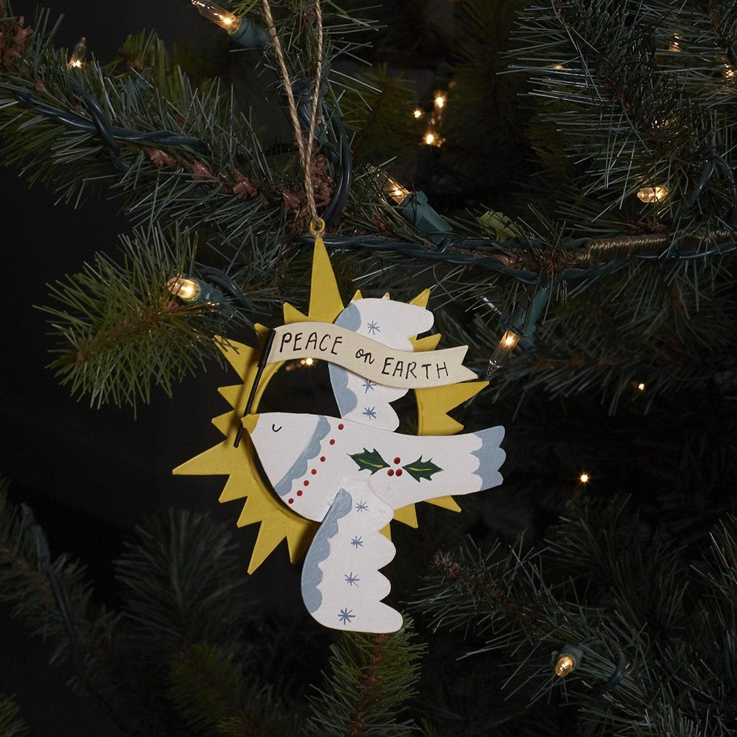 Peace on Earth Dove Christmas Tree Ornament