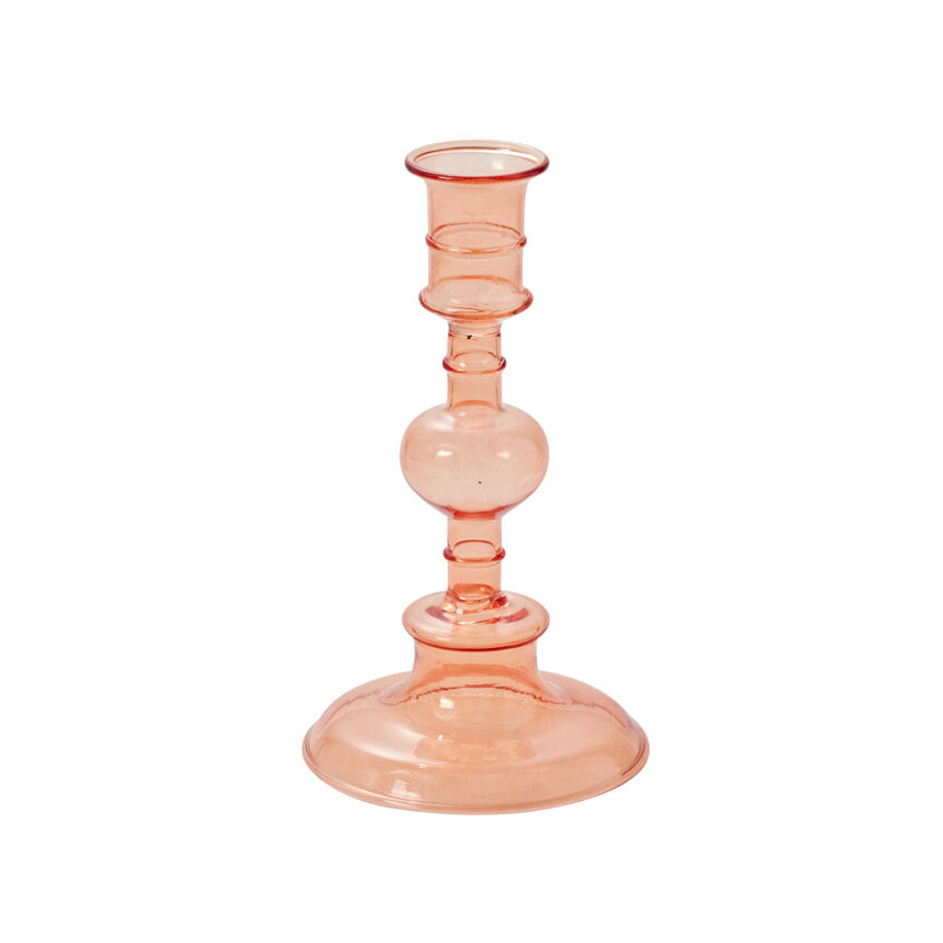 Peach Glass Maren Taper Candleholder