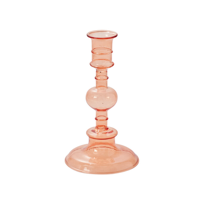Peach Glass Maren Taper Candleholder