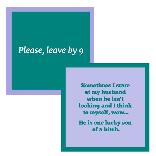 Humorous Double Sided Cocktail Napkins (Please Leave | Lucky Husband)