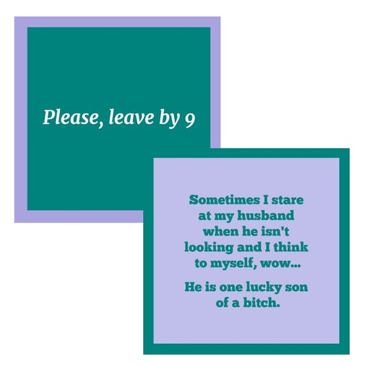 Humorous Double Sided Cocktail Napkins (Please Leave | Lucky Husband)