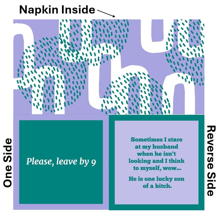 Humorous Double Sided Cocktail Napkins (Please Leave | Lucky Husband)