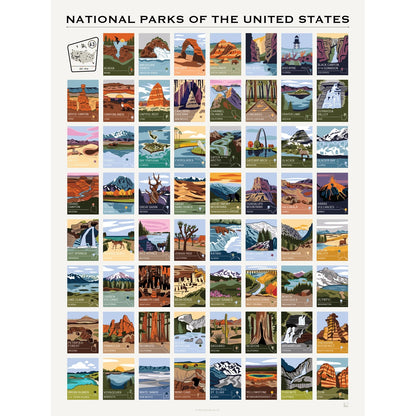 National Parks of the USA - 16" X 20" Art Print