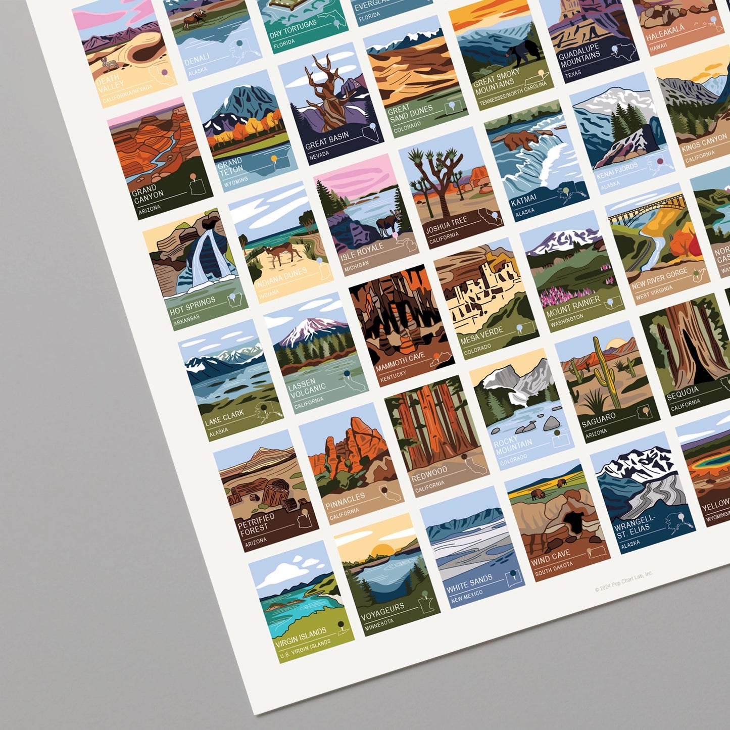 National Parks of the USA - 16" X 20" Art Print