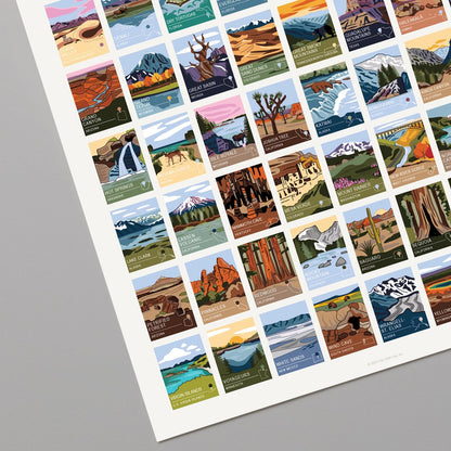 National Parks of the USA - 16" X 20" Art Print