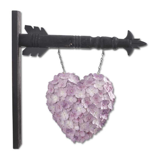 Purple Hydrangea Heart Arrow Replacement Sign