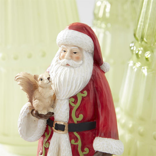 Red, Cream & Green Woodland Santas (set of 2)