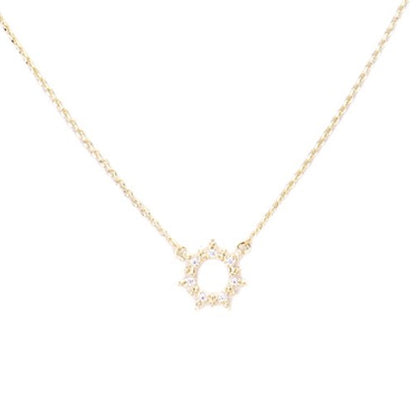 Metal Sun Pendant Necklace (assorted finishes)