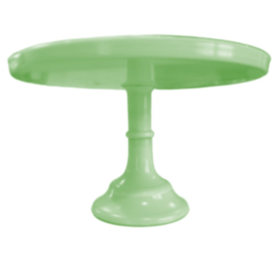 Glass Jade Cake Plate Stand, Green