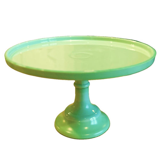 Glass Jade Cake Plate Stand, Green
