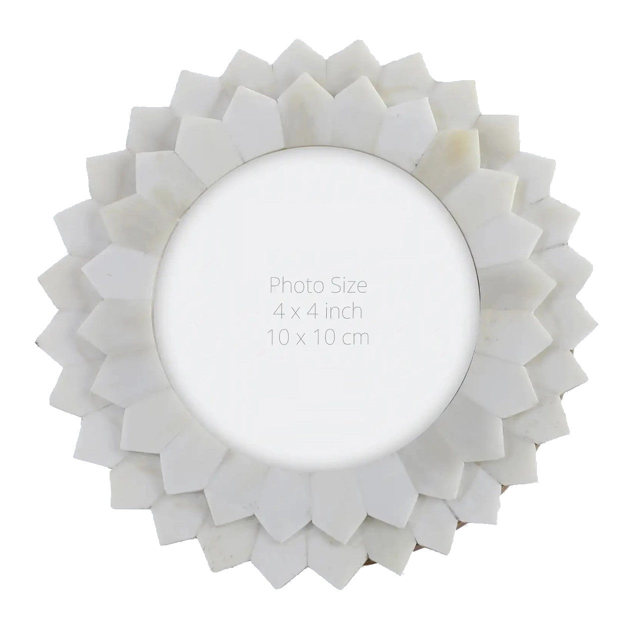 White Round Inlay Picture Frame (4 x 4)