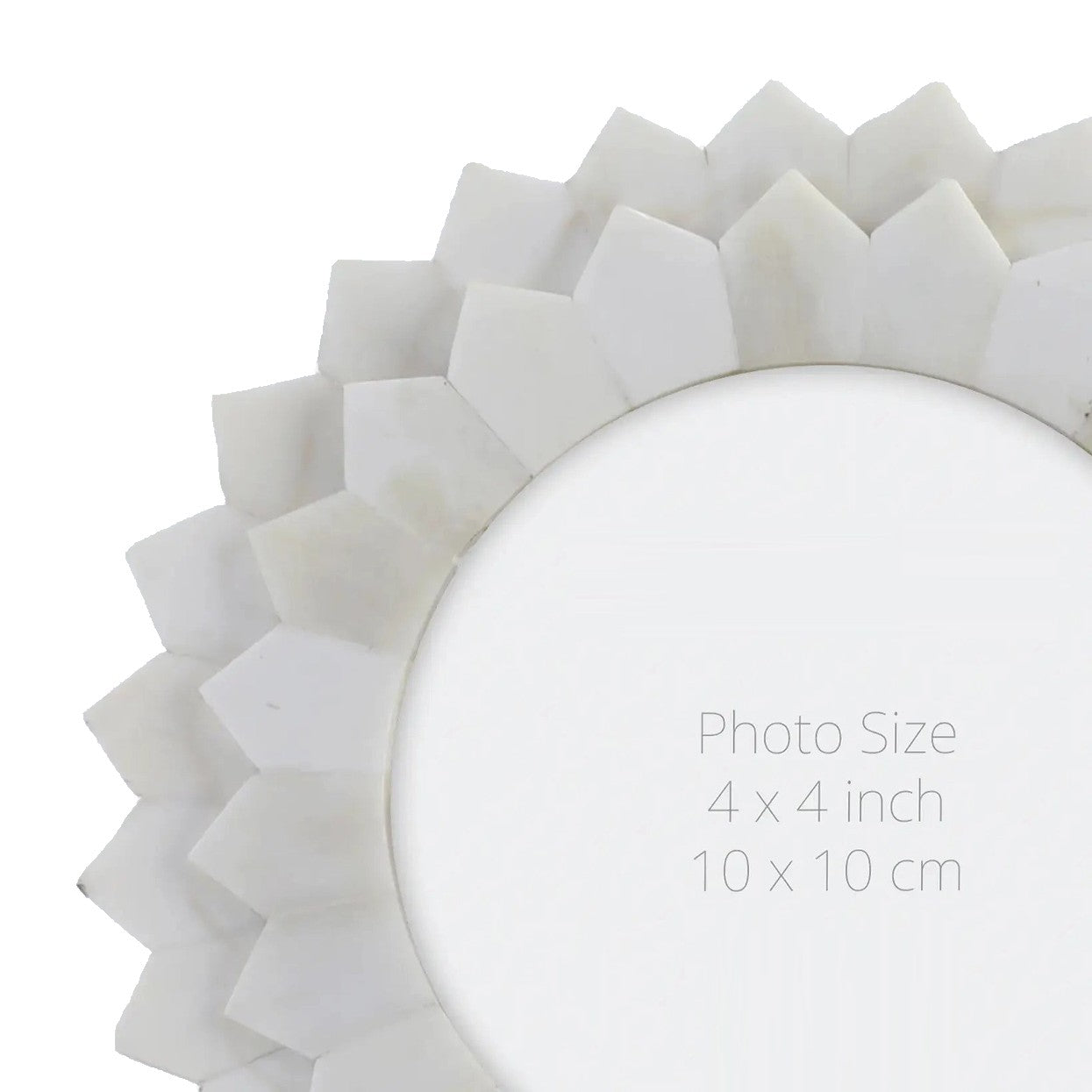 White Round Inlay Picture Frame (4 x 4)