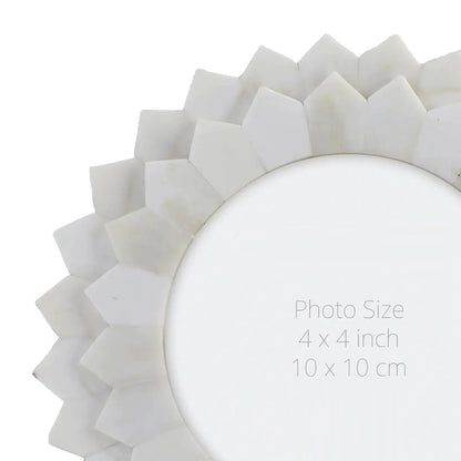 White Round Inlay Picture Frame (4 x 4)