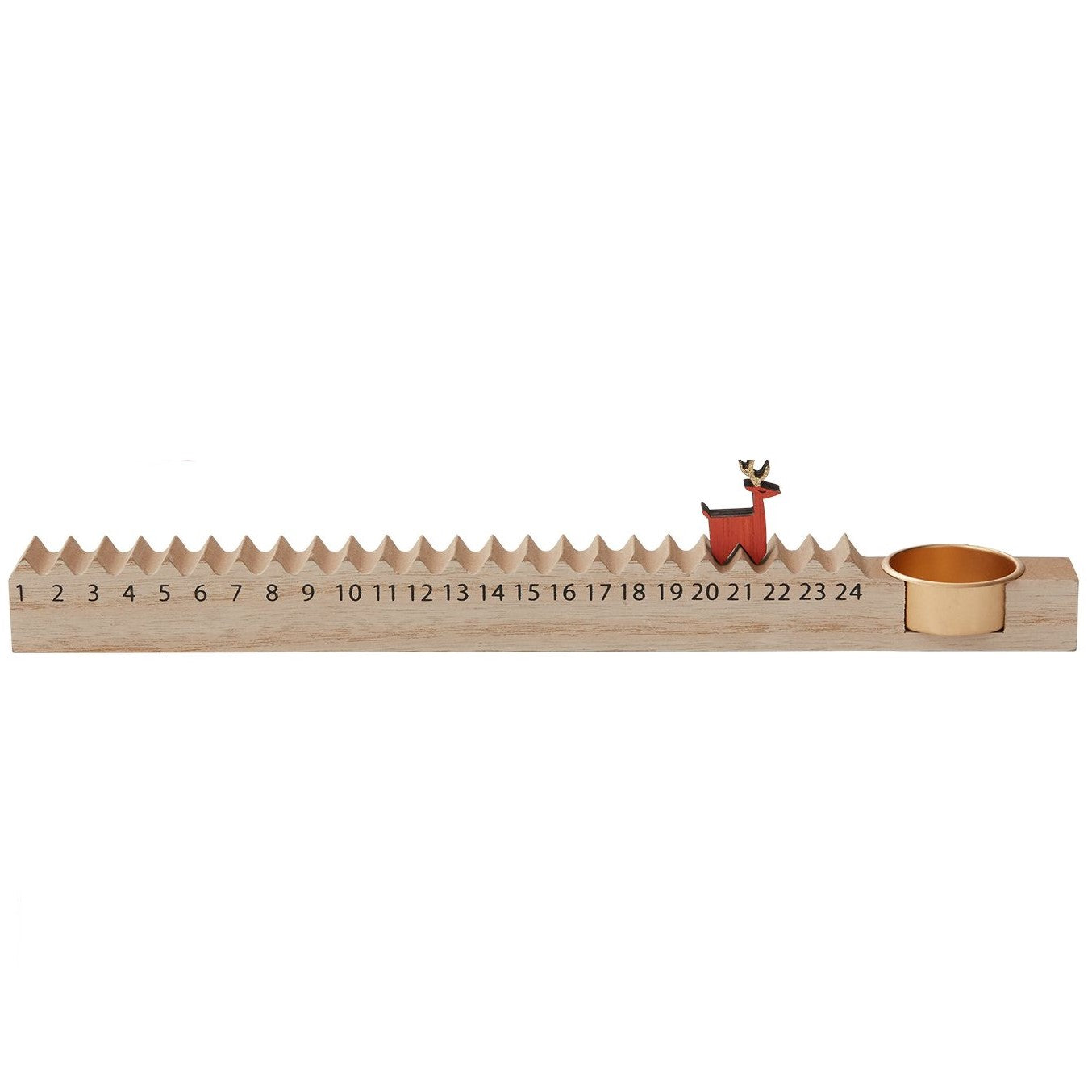Wood Stairs Climbing Rudolph Traveling Christmas Advent Calendar Tealight Candle