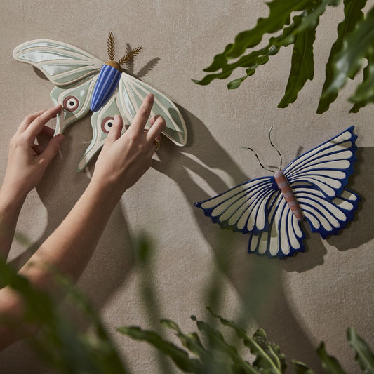 Sculpted Moth Wall Art (Blue Butterfly)