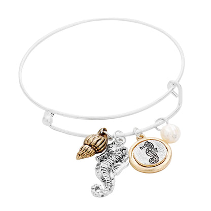 Seahorse Pearl Charm Bracelet