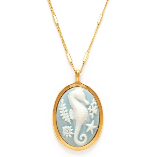 Seahorse Cameo Necklace