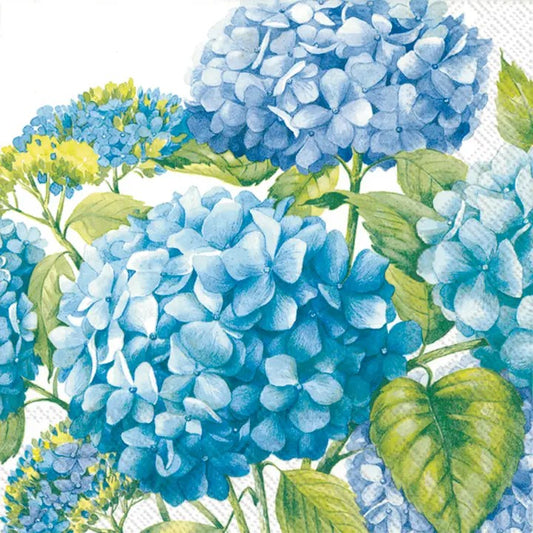 Sea of Pink Hydrangea Blossoms Cocktail Napkins (blue) – 20 Per Package