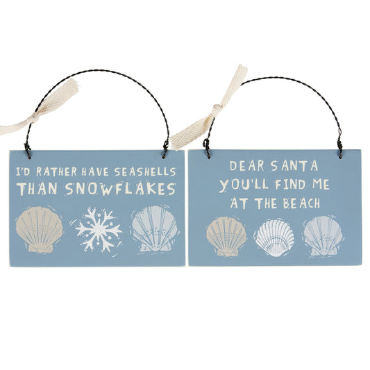Seashells Beach Christmas Tree Ornament (Set of 2)