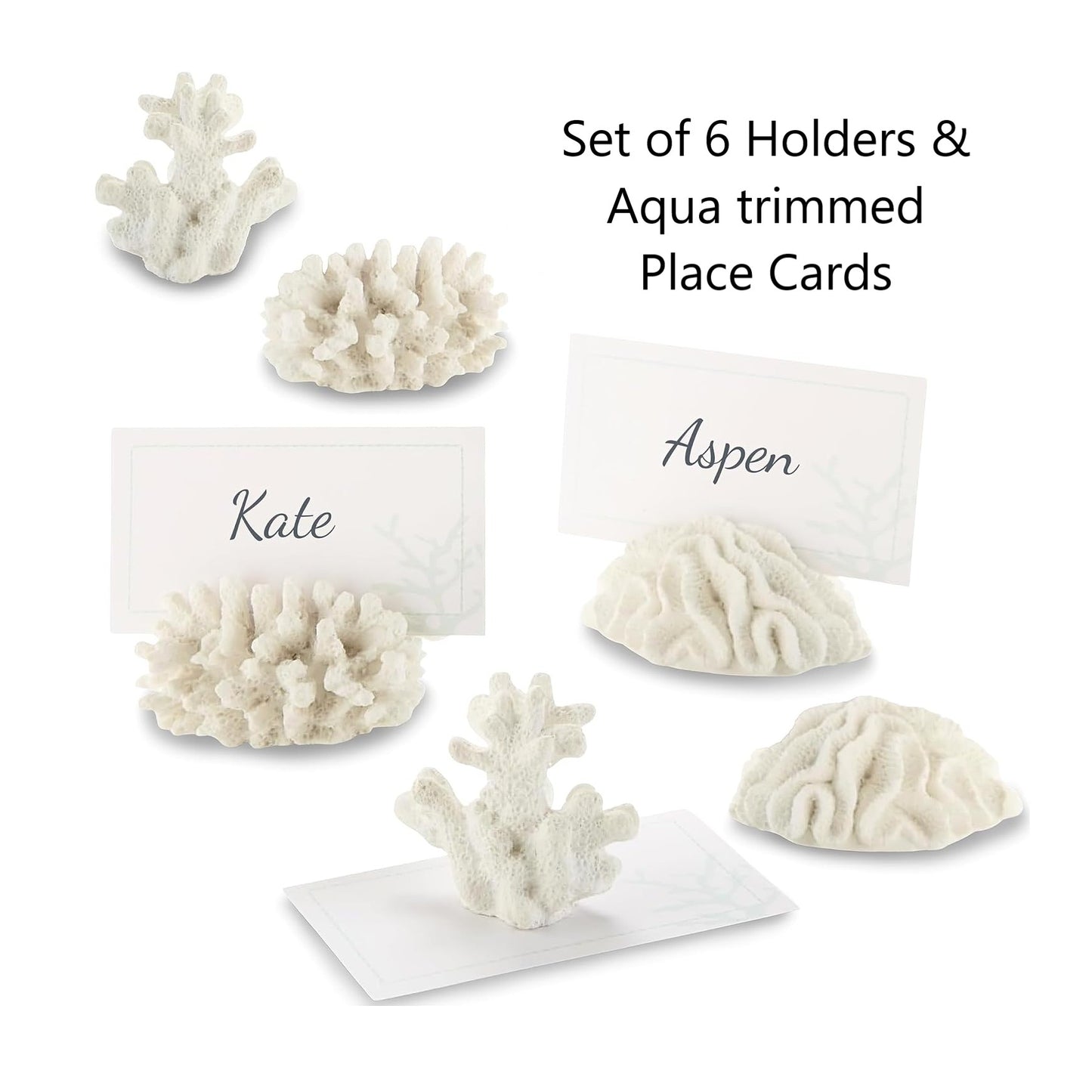 Small Coral Place Card/Photo Holder (Set of 6)