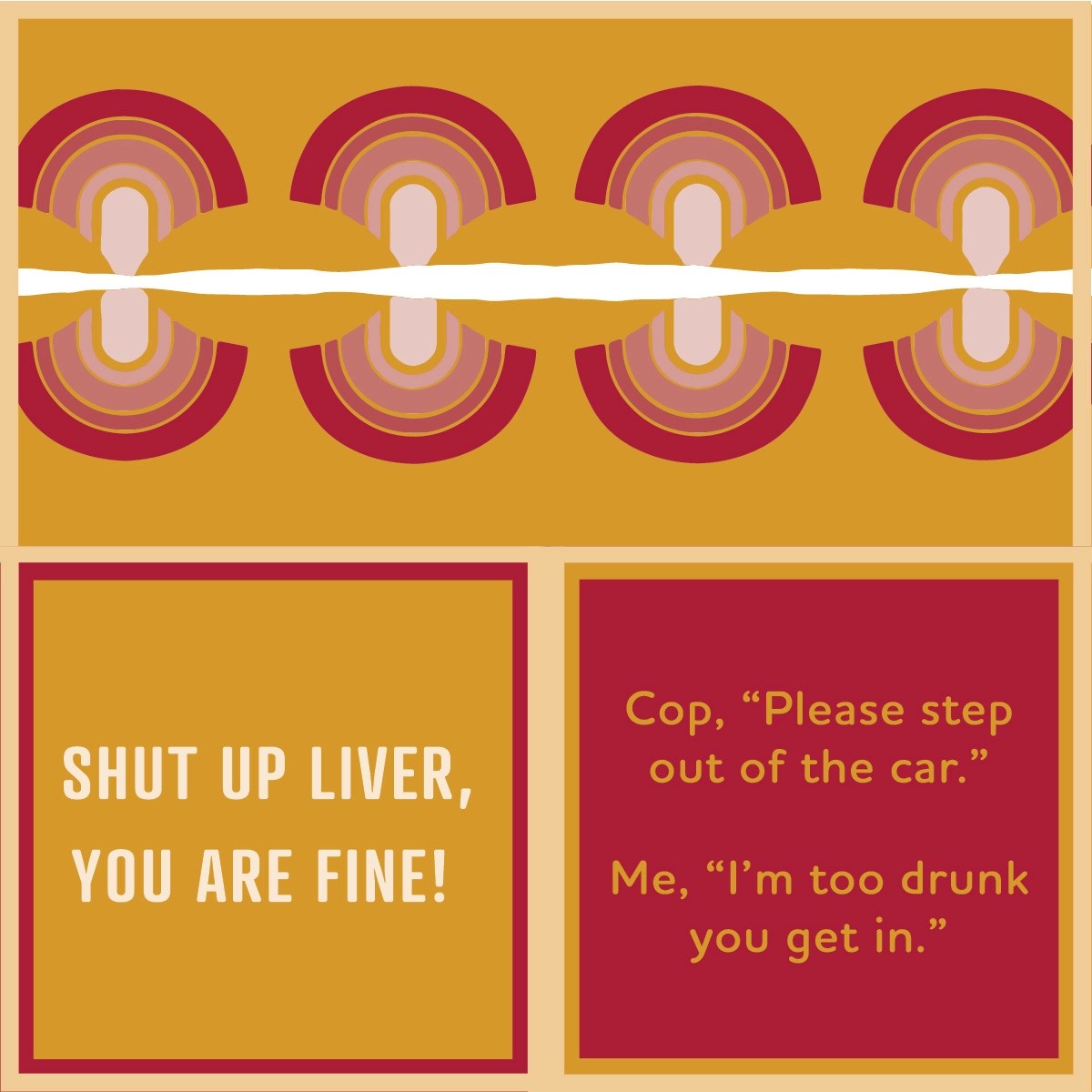 Humorous Double Sided Cocktail Napkins (Shut Up Liver | Cop, Drunk)