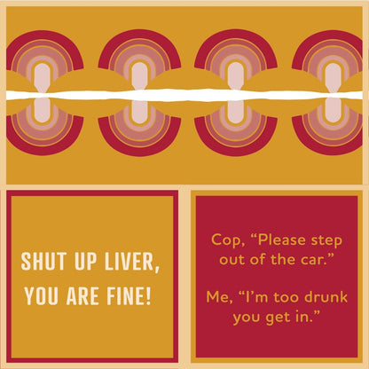 Humorous Double Sided Cocktail Napkins (Shut Up Liver | Cop, Drunk)