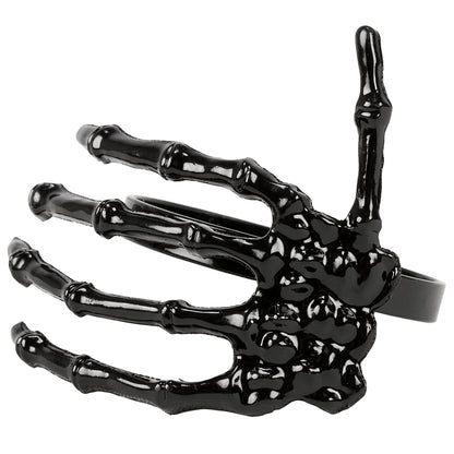 Black Metal Skeleton Hand Napkin Rings (set of 4)