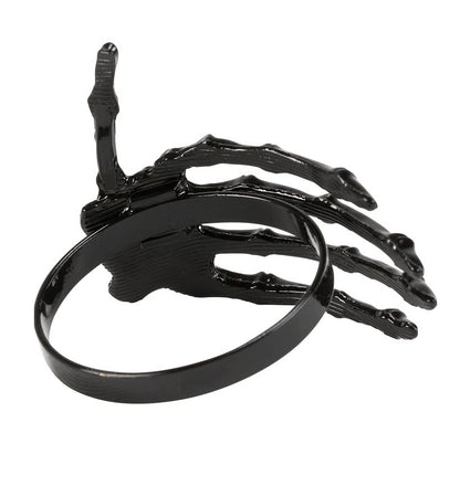 Black Metal Skeleton Hand Napkin Rings (set of 4)