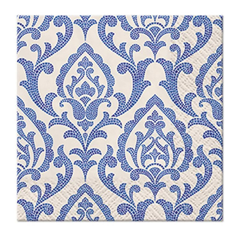 Portuguese Tiles Damask Paper Cocktail Beverage Napkins – 20 Per Package