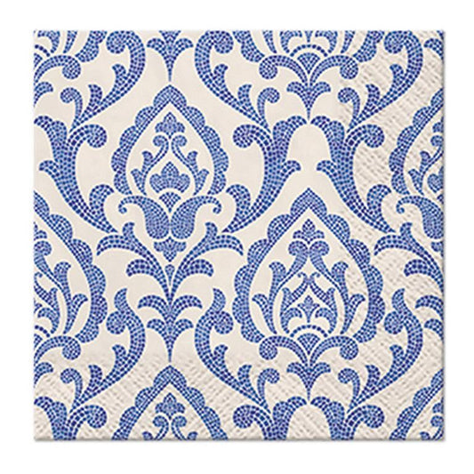 Portuguese Tiles Damask Paper Cocktail Beverage Napkins – 20 Per Package