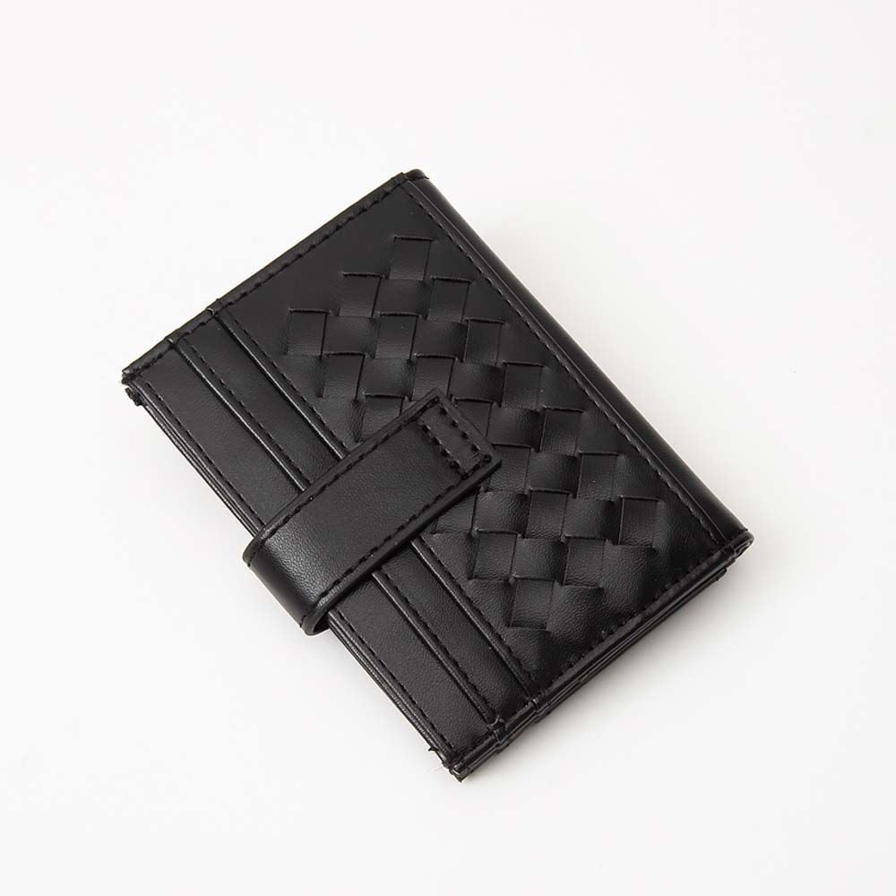 Classic Woven Credit Card Holder Wallet With Snap Closure