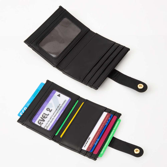 Classic Woven Credit Card Holder Wallet With Snap Closure