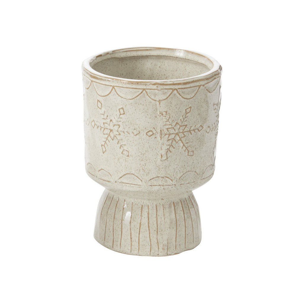 Snowflurry Snowflake Footed Pot Planter