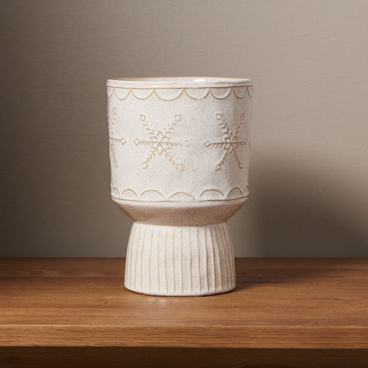 Snowflurry Snowflake Footed Pot Planter