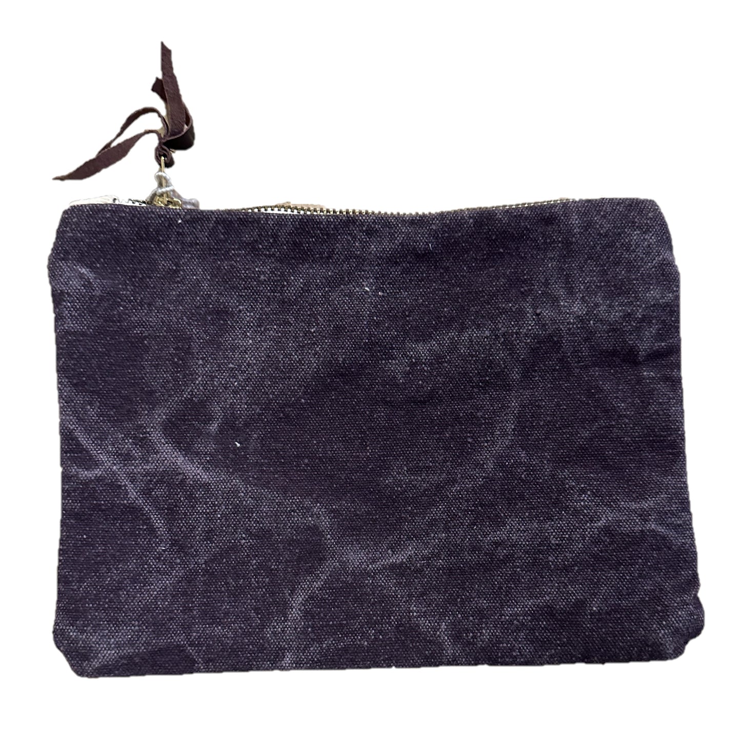 Stonewashed Canvas with Leather Tassel Zippered Bag (assorted colors)