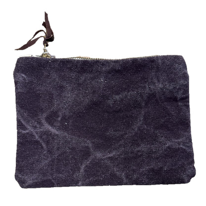 Stonewashed Canvas with Leather Tassel Zippered Bag (assorted colors)