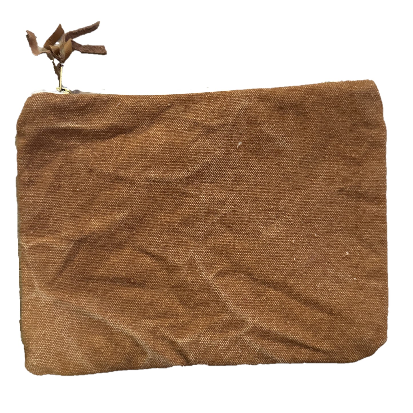 Stonewashed Canvas with Leather Tassel Zippered Bag (assorted colors)