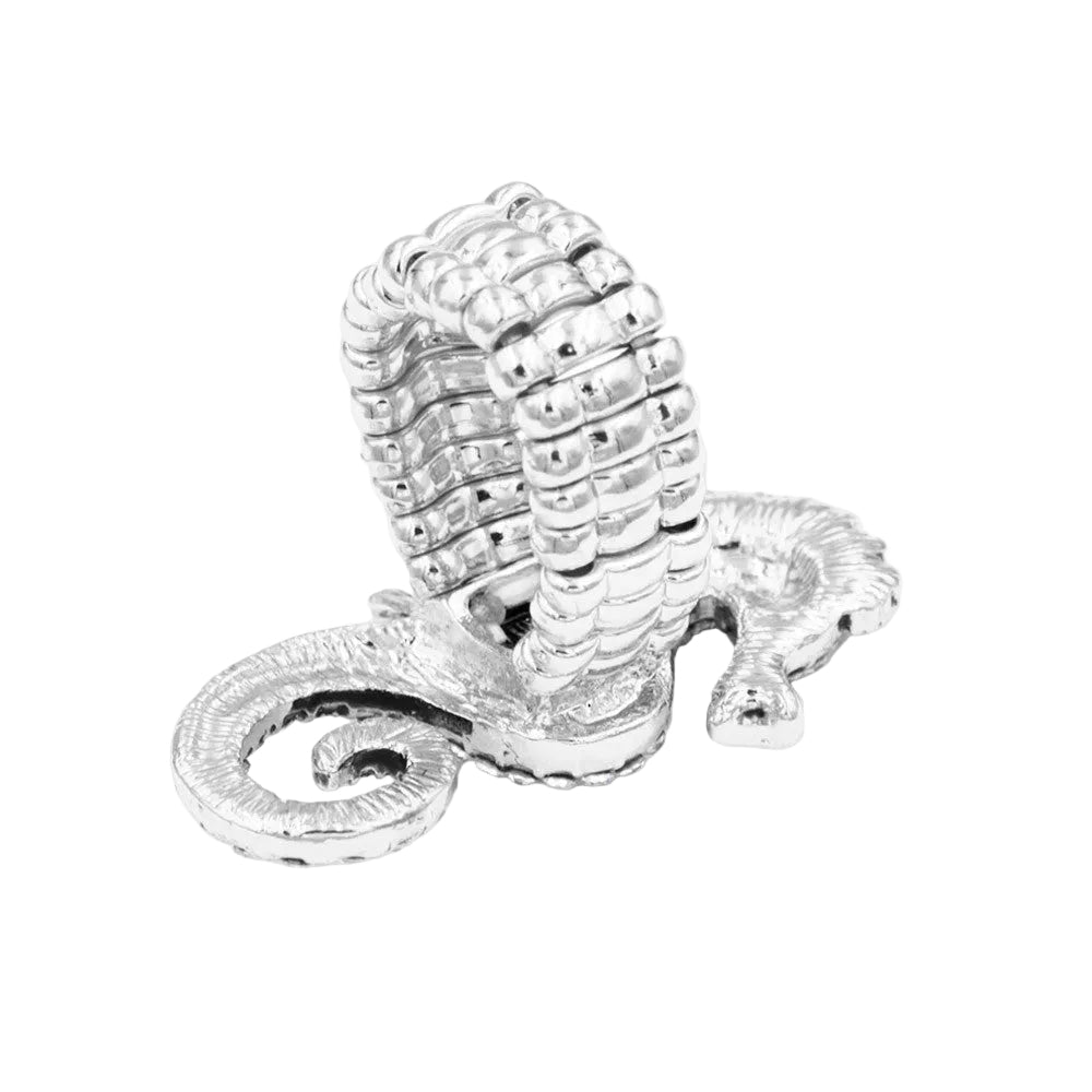 Rhinestone Accented Seahorse Stretch Ring