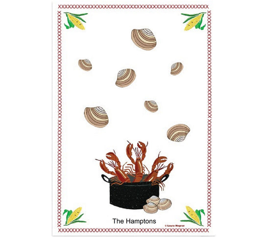 The Hamptons Clam Bake Kitchen Towel