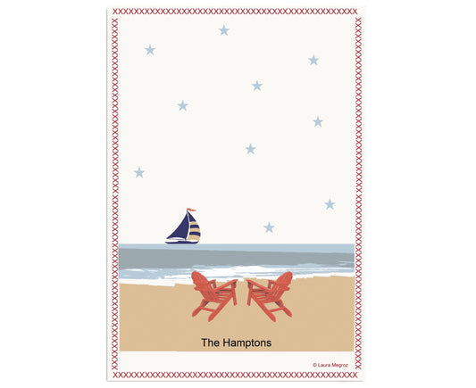 The Hamptons Sail On Kitchen Towel