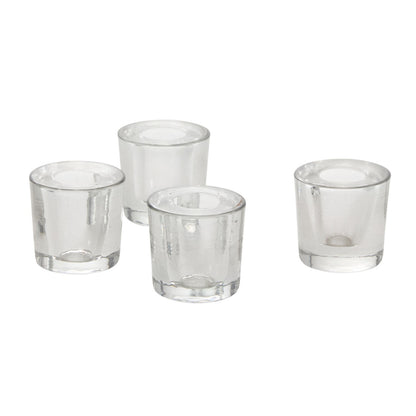 Clear Glass Token Taper Candleholder (Set of 4)